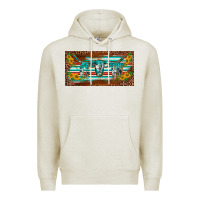 Oatmeal Heather western howdy cowgirl leopard serape   license plate template Premium Hoodie - BarkalooDesign