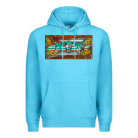 Ocean Blue western howdy cowgirl leopard serape   license plate template Premium Hoodie - BarkalooDesign