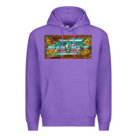 Purple western howdy cowgirl leopard serape   license plate template Premium Hoodie - BarkalooDesign