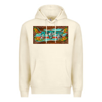 Sandshell western howdy cowgirl leopard serape   license plate template Premium Hoodie - BarkalooDesign