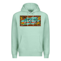 Seafoam western howdy cowgirl leopard serape   license plate template Premium Hoodie - BarkalooDesign