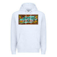 White western howdy cowgirl leopard serape   license plate template Premium Hoodie - BarkalooDesign
