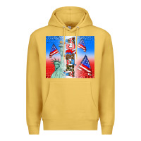 Antique Gold american flag  and america Premium Hoodie - AdoDesignShop