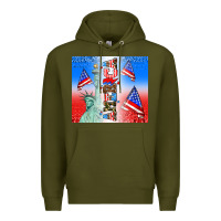 Army Green american flag  and america Premium Hoodie - AdoDesignShop