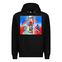 Black american flag  and america Premium Hoodie - AdoDesignShop
