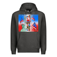 Charcoal Heather american flag  and america Premium Hoodie - AdoDesignShop