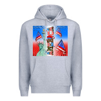 Heather Grey american flag  and america Premium Hoodie - AdoDesignShop