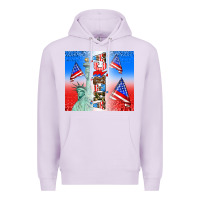 Lilac american flag  and america Premium Hoodie - AdoDesignShop