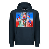 Navy american flag  and america Premium Hoodie - AdoDesignShop