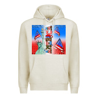 Oatmeal Heather american flag  and america Premium Hoodie - AdoDesignShop