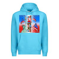 Ocean Blue american flag  and america Premium Hoodie - AdoDesignShop