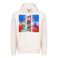 Pale Pink american flag  and america Premium Hoodie - AdoDesignShop