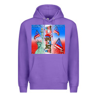 Purple american flag  and america Premium Hoodie - AdoDesignShop