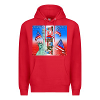 Red american flag  and america Premium Hoodie - AdoDesignShop