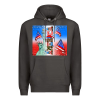 Smoke american flag  and america Premium Hoodie - AdoDesignShop