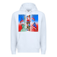 White american flag  and america Premium Hoodie - AdoDesignShop