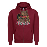 Burgundy Mother's Day Mama Bear Hunting Fish Zipper Hoodie - RanaPortraitStore