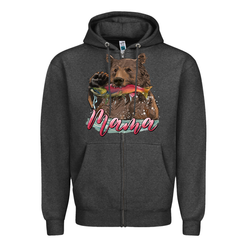 Mother's Day Mama Bear Hunting Fish Zipper Hoodie by RanaPortraitStore | Teevron