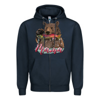 Navy Mother's Day Mama Bear Hunting Fish Zipper Hoodie - RanaPortraitStore