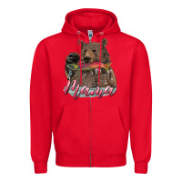 Red Mother's Day Mama Bear Hunting Fish Zipper Hoodie - RanaPortraitStore