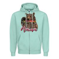 Seafoam Mother's Day Mama Bear Hunting Fish Zipper Hoodie - RanaPortraitStore