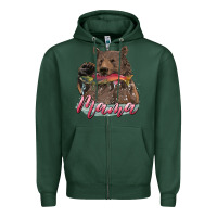 Sports Green Mother's Day Mama Bear Hunting Fish Zipper Hoodie - RanaPortraitStore