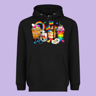 Pride Coffee Cups Heavyweight Hoodie Designed By Zillion Design Studio