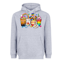 Heather Grey pride coffee cups Heavyweight Hoodie - Zillion Design Studio