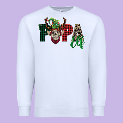 Papa Elf Skull Premium Sweatshirt Designed By Fadigitalartstudio