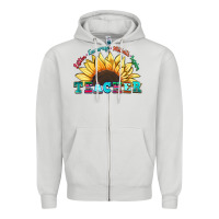 Dove Grey teacher sunflower listen encourage motivate inspir Zipper Hoodie - Zillion Design Studio