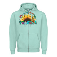 Seafoam teacher sunflower listen encourage motivate inspir Zipper Hoodie - Zillion Design Studio