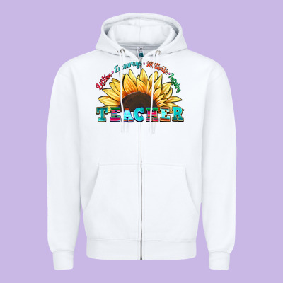 Teacher Sunflower Listen Encourage Motivate Inspir Zipper Hoodie Designed By Zillion Design Studio