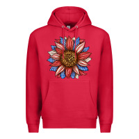 Cardinal American Flag Sunflower Premium Hoodie - LillyAllenDesigns