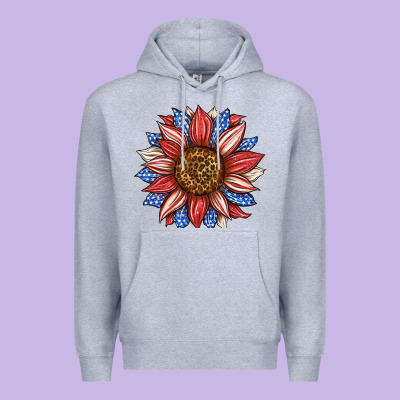 American Flag Sunflower Premium Hoodie Designed By Lillyallendesigns