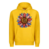 Lemon American Flag Sunflower Premium Hoodie - LillyAllenDesigns
