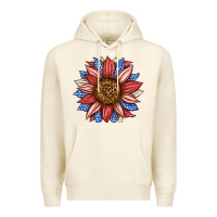 Tofu American Flag Sunflower Premium Hoodie - LillyAllenDesigns