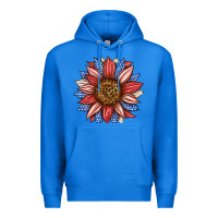 True Royal American Flag Sunflower Premium Hoodie - LillyAllenDesigns