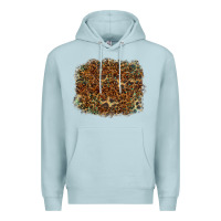 Blue Mist leopard leather turquoise background Premium Hoodie - RanaPortraitStore