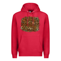 Cardinal leopard leather turquoise background Premium Hoodie - RanaPortraitStore