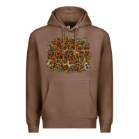 Chestnut leopard leather turquoise background Premium Hoodie - RanaPortraitStore