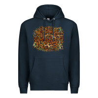 Navy leopard leather turquoise background Premium Hoodie - RanaPortraitStore