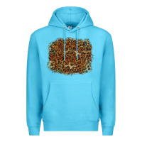 Ocean Blue leopard leather turquoise background Premium Hoodie - RanaPortraitStore