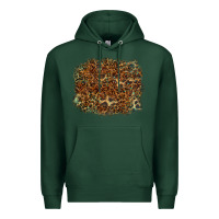 Sports Green leopard leather turquoise background Premium Hoodie - RanaPortraitStore