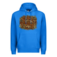 True Royal leopard leather turquoise background Premium Hoodie - RanaPortraitStore