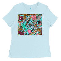 Baby Blue nurse tumbler Ladies Tee - BarkalooDesign