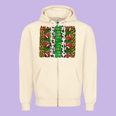 Football Brush Strokes Zipper Hoodie Designed By Texasbilliewilder