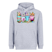 Heather Grey rabbit coffee cups Heavyweight Hoodie - Zillion Design Studio