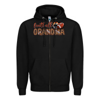 Black football grandma with leopard Zipper Hoodie - texasbilliewilder