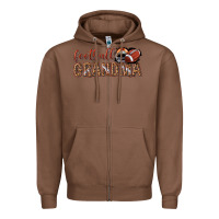 Chestnut football grandma with leopard Zipper Hoodie - texasbilliewilder
