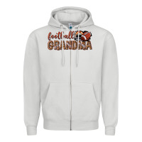 Dove Grey football grandma with leopard Zipper Hoodie - texasbilliewilder